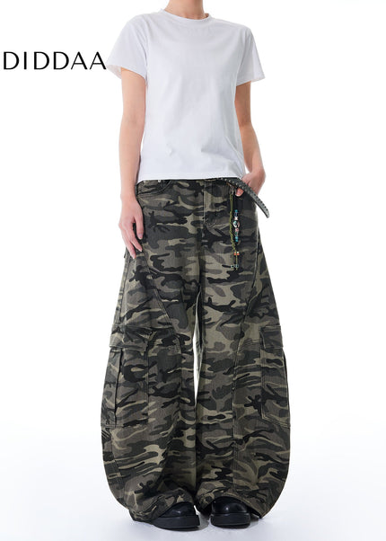 Camo Loose Fit Wide Leg Work Pants MASONSOUL Jeans - Men’s Jeans