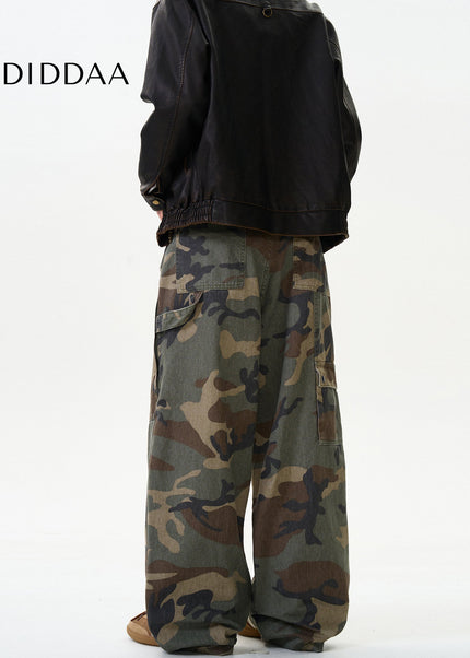 Camouflage Loose Fit Cargo Pants for Men and Women - Men’s Jeans