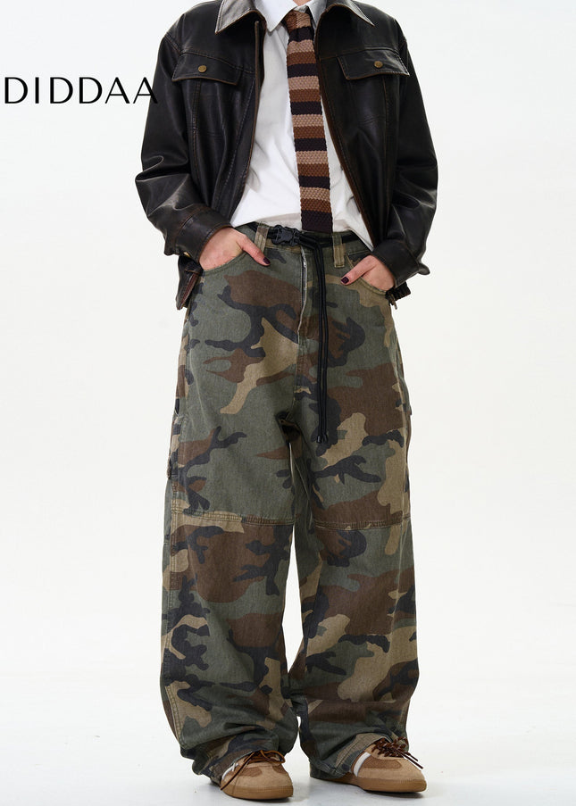 Camouflage Loose Fit Cargo Pants for Men and Women - Men’s Jeans
