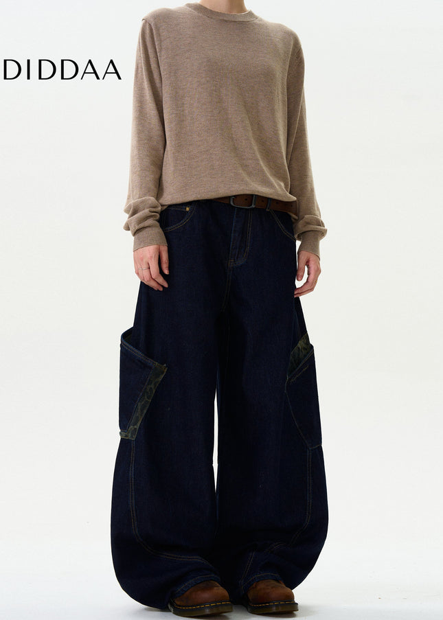 Camouflage Loose Fit Wide Leg Jeans for Men and Women - Men’s Jeans