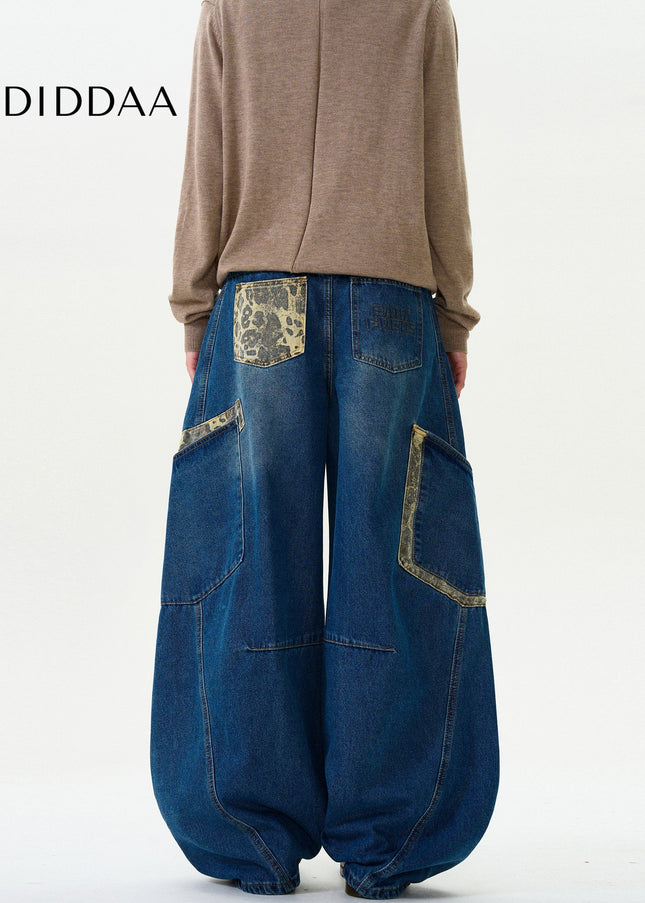 Camouflage Loose Fit Wide Leg Jeans for Men and Women - Men’s Jeans