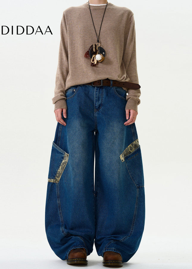 Camouflage Loose Fit Wide Leg Jeans for Men and Women - Men’s Jeans