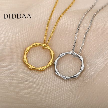 Caribbean Pendant Necklace | Gold Silver Ring Chain - Silver - Necklaces
