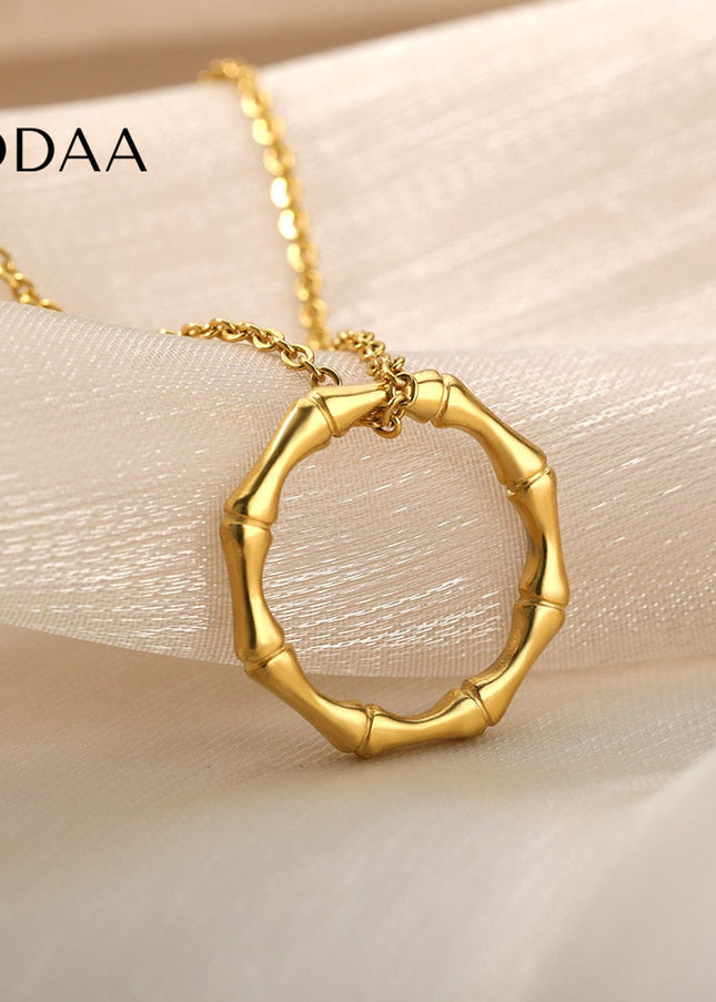 Caribbean Pendant Necklace | Gold Silver Ring Chain - Gold - Necklaces