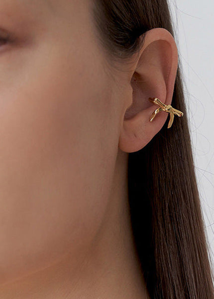 Jieding cross-border European and American stainless steel bow stud earrings high-end niche earrings jewelry 18k gold titanium steel earrings