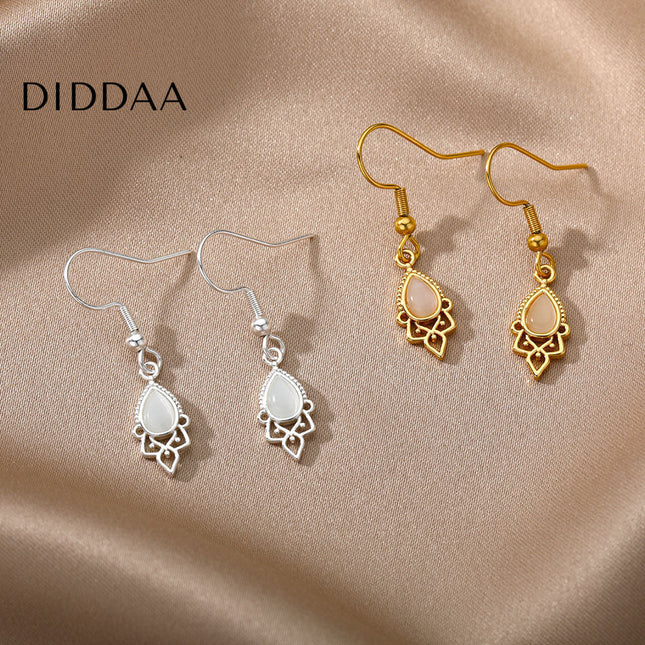Castello Earrings | Gold Silver Simple Drop Earrings - Silver - Earrings