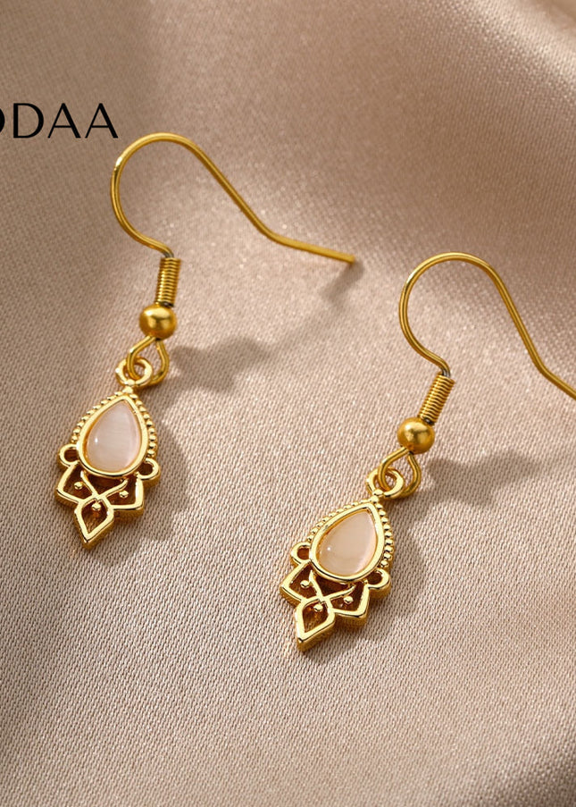 Castello Earrings | Gold Silver Simple Drop Earrings - Earrings