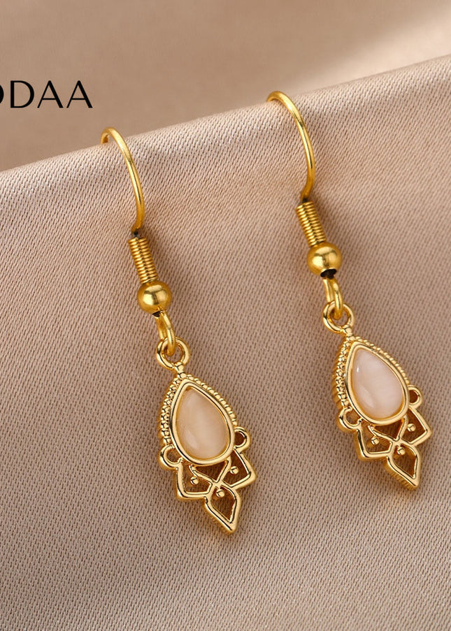 Castello Earrings | Gold Silver Simple Drop Earrings - Earrings