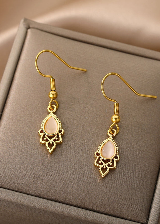 Castello Earrings | Gold Silver Simple Drop Earrings - Gold - Earrings