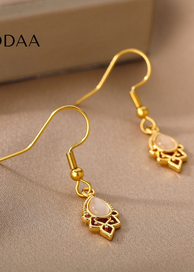 Castello Earrings | Gold Silver Simple Drop Earrings - Earrings