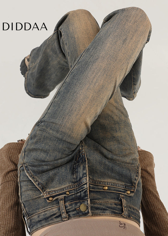 Cement Gray High-Waisted Bootcut Jeans for Women - Women’s Jeans