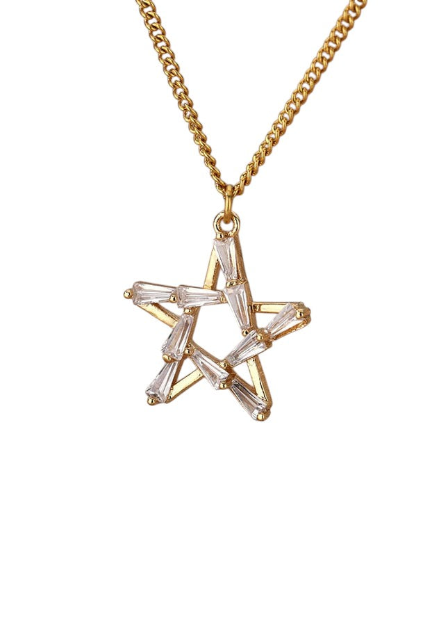 Chapelle Pendant Necklace | Gold Silver Zirconia Satanic Star Chain