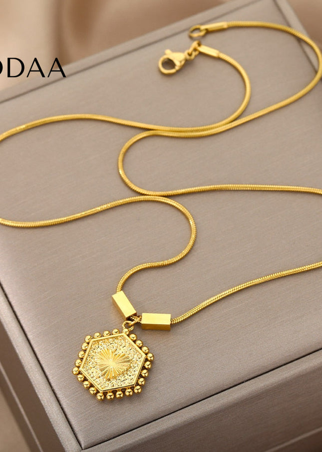 Charmed Pendant Necklace | Gold Statement Chain - Gold - Necklaces