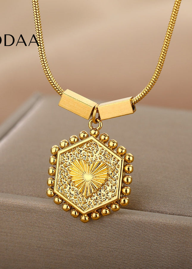 Charmed Pendant Necklace | Gold Statement Chain - Gold - Necklaces