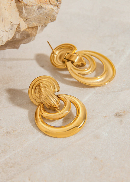 Jieding European and American stainless steel earrings, light luxury, high-end earrings, design sense, niche earrings, titanium steel jewelry, cross-border women