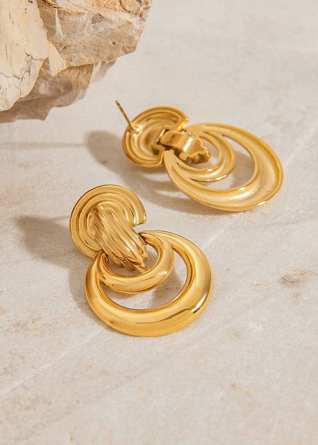 Jieding European and American stainless steel earrings, light luxury, high-end earrings, design sense, niche earrings, titanium steel jewelry, cross-border women