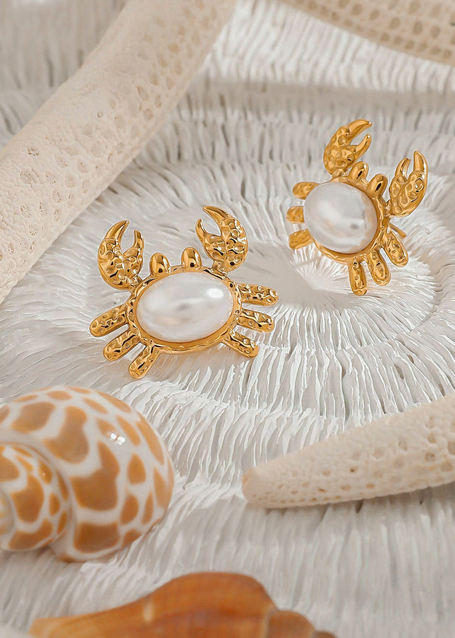 Jieding European and American cross-border titanium steel marine resort style stainless steel earrings design sense niche stud earrings high-end jewelry