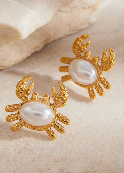 Jieding European and American cross-border titanium steel marine resort style stainless steel earrings design sense niche stud earrings high-end jewelry