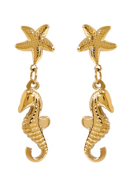 Jieding European and American stainless steel starfish earrings, light luxury, high-end earrings, holiday jewelry, titanium steel jewelry, cross-border