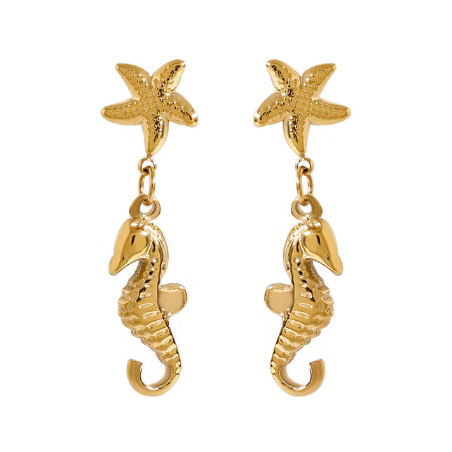 Jieding European and American stainless steel starfish earrings, light luxury, high-end earrings, holiday jewelry, titanium steel jewelry, cross-border