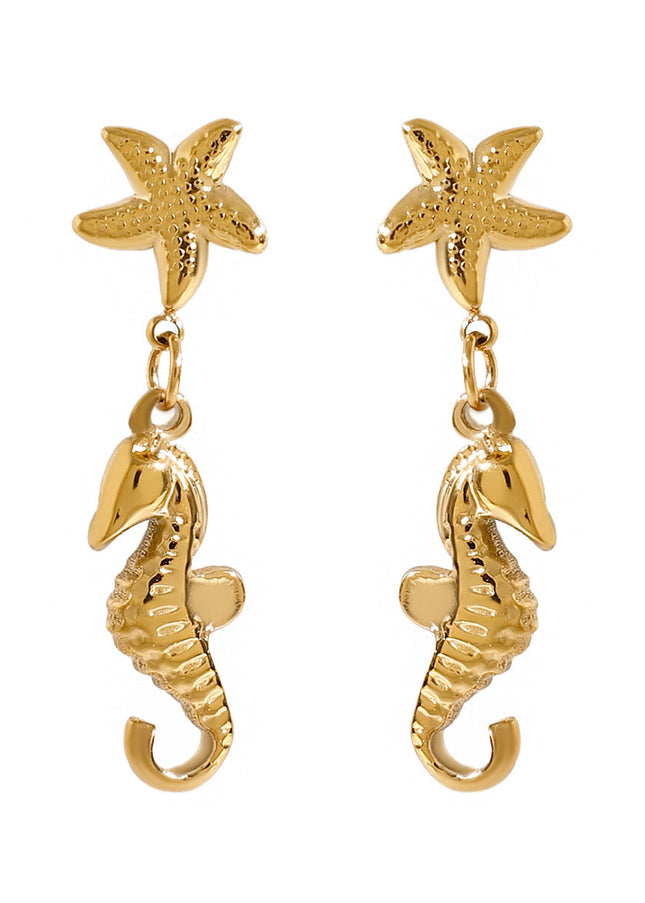 Jieding European and American stainless steel starfish earrings, light luxury, high-end earrings, holiday jewelry, titanium steel jewelry, cross-border