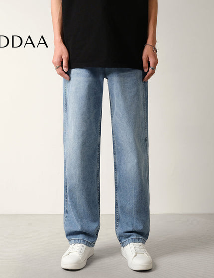 Classic Blue Loose Fit Straight-Leg Jeans for Men - 28 / Mid Blue - Men’s Jeans