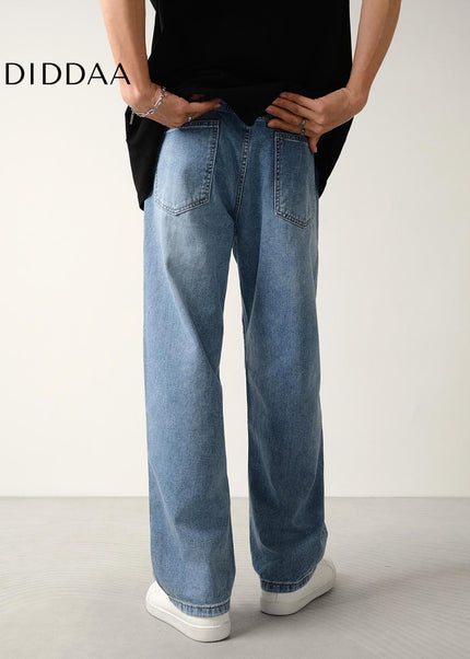 Classic Blue Loose Fit Straight-Leg Jeans for Men - Men’s Jeans
