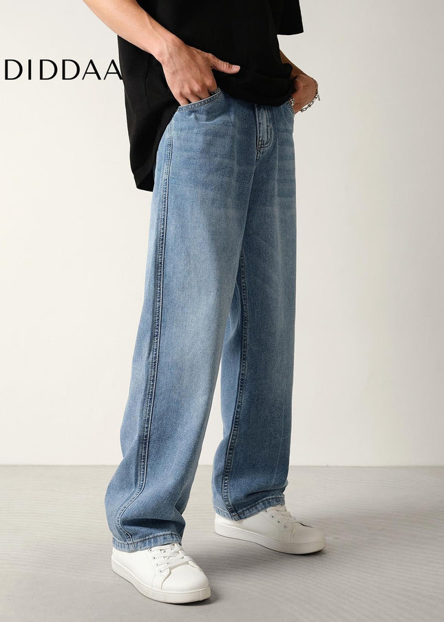 Classic Blue Loose Fit Straight-Leg Jeans for Men - Men’s Jeans