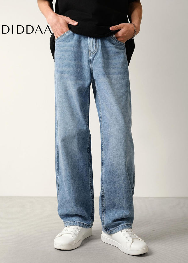 Classic Blue Loose Fit Straight-Leg Jeans for Men - Men’s Jeans