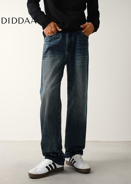Classic Blue Loose Straight-Leg Jeans for Men - Men’s Jeans