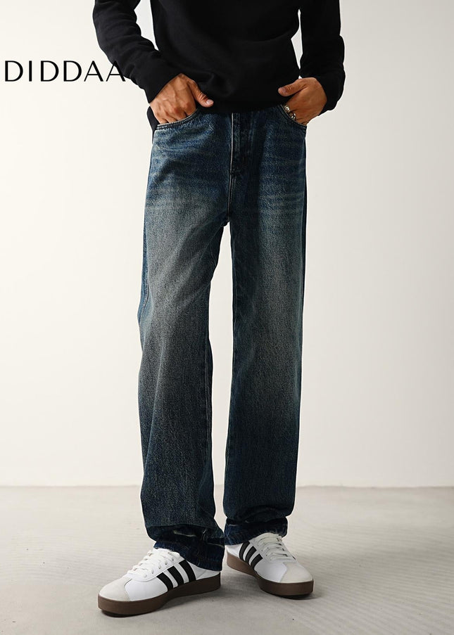 Classic Blue Loose Straight-Leg Jeans for Men - Men’s Jeans