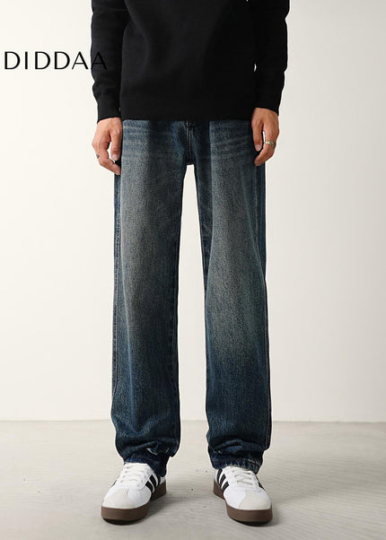 Classic Blue Loose Straight-Leg Jeans for Men - Men’s Jeans