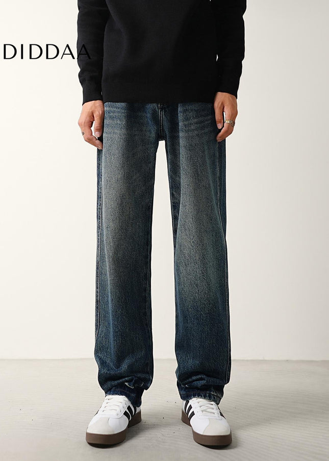 Classic Blue Loose Straight-Leg Jeans for Men - Men’s Jeans
