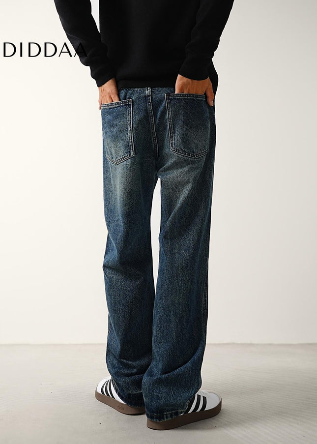 Classic Blue Loose Straight-Leg Jeans for Men - Men’s Jeans