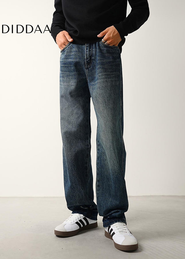 Classic Blue Loose Straight-Leg Jeans for Men - Men’s Jeans