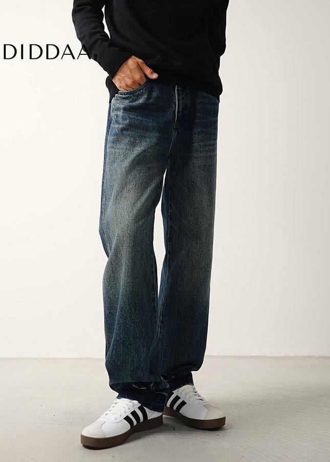 Classic Blue Loose Straight-Leg Jeans for Men - Men’s Jeans