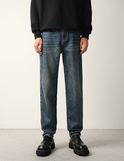 Classic Blue Wash Loose Straight Jeans for Men - 28 / Dark Blue - Men’s Jeans