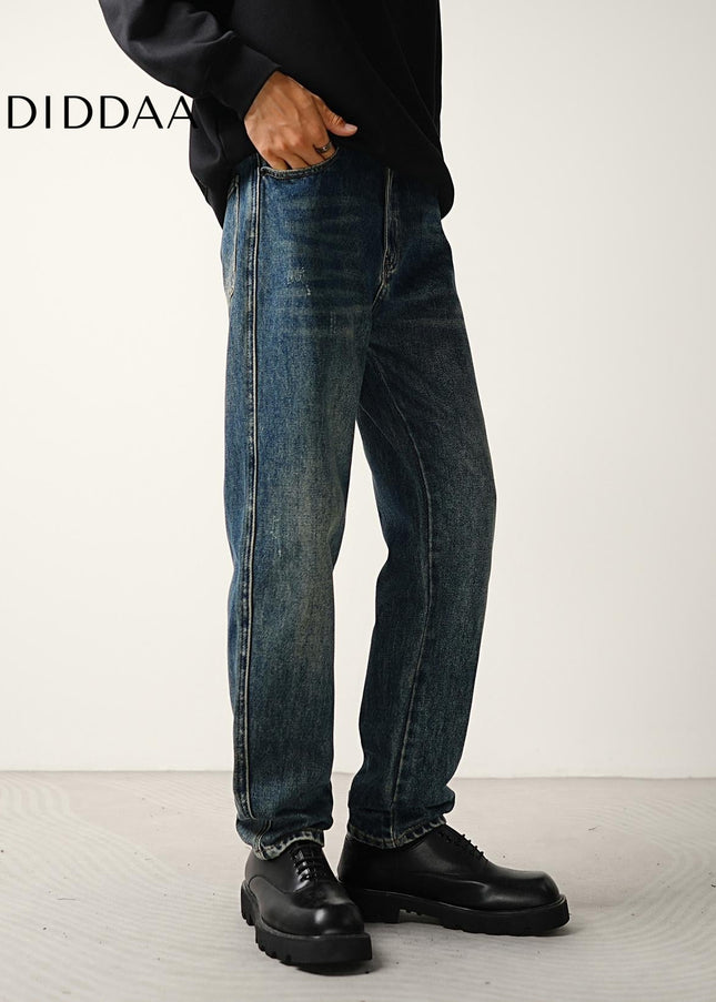 Classic Blue Wash Loose Straight Jeans for Men - Men’s Jeans