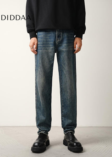 Classic Blue Wash Loose Straight Jeans for Men - Men’s Jeans