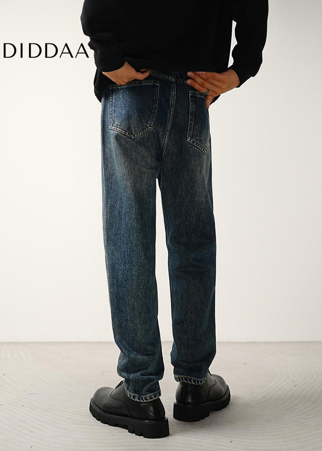 Classic Blue Wash Loose Straight Jeans for Men - Men’s Jeans