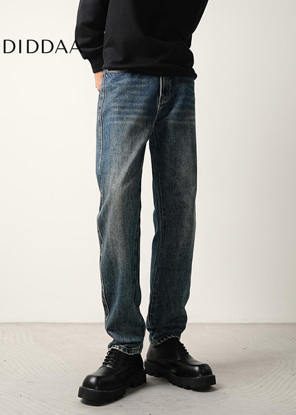 Classic Blue Wash Loose Straight Jeans for Men - Men’s Jeans