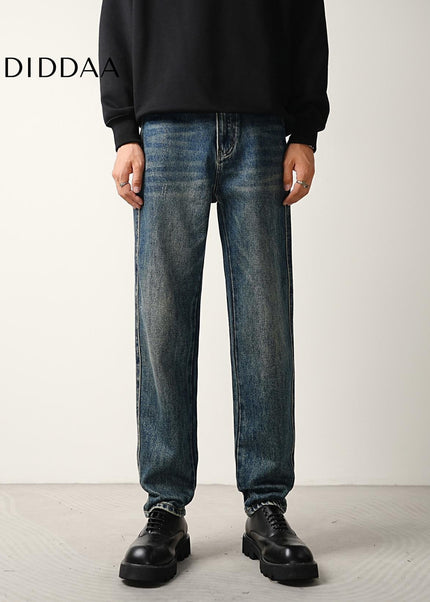 Classic Blue Wash Loose Straight Jeans for Men - Men’s Jeans
