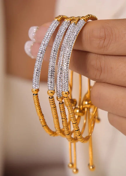 Fashion commuting personality light luxury style diamond jewelry geometric snake bone chain ring niche titanium steel bracelet spot wholesale