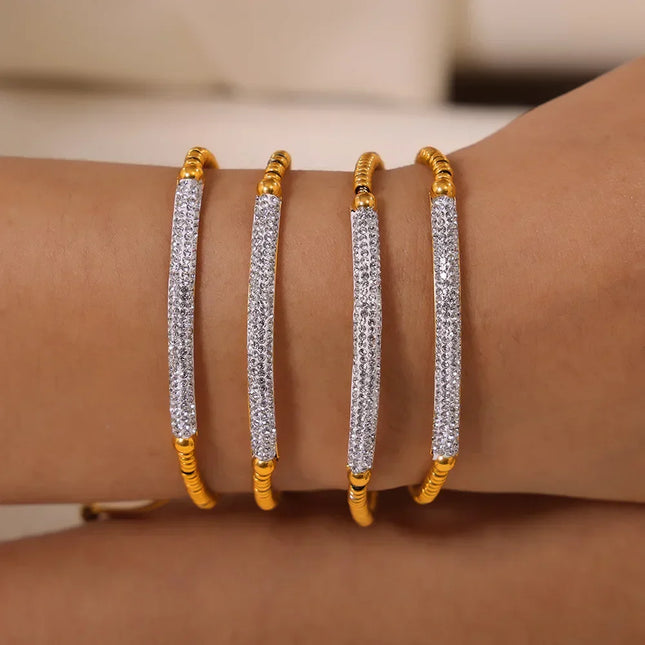 Fashion commuting personality light luxury style diamond jewelry geometric snake bone chain ring niche titanium steel bracelet spot wholesale