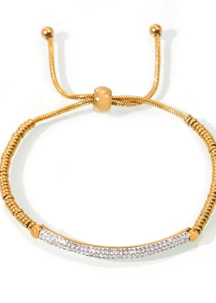 Fashion commuting personality light luxury style diamond jewelry geometric snake bone chain ring niche titanium steel bracelet spot wholesale