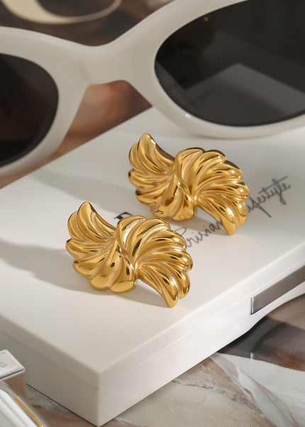 Jieding European and American titanium steel stud earrings luxury earrings retro earrings cross-border stainless steel jewelry