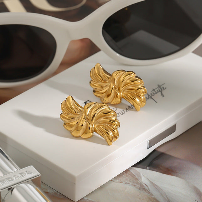 Jieding European and American titanium steel stud earrings luxury earrings retro earrings cross-border stainless steel jewelry