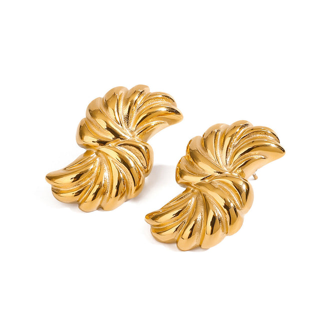 Jieding European and American titanium steel stud earrings luxury earrings retro earrings cross-border stainless steel jewelry