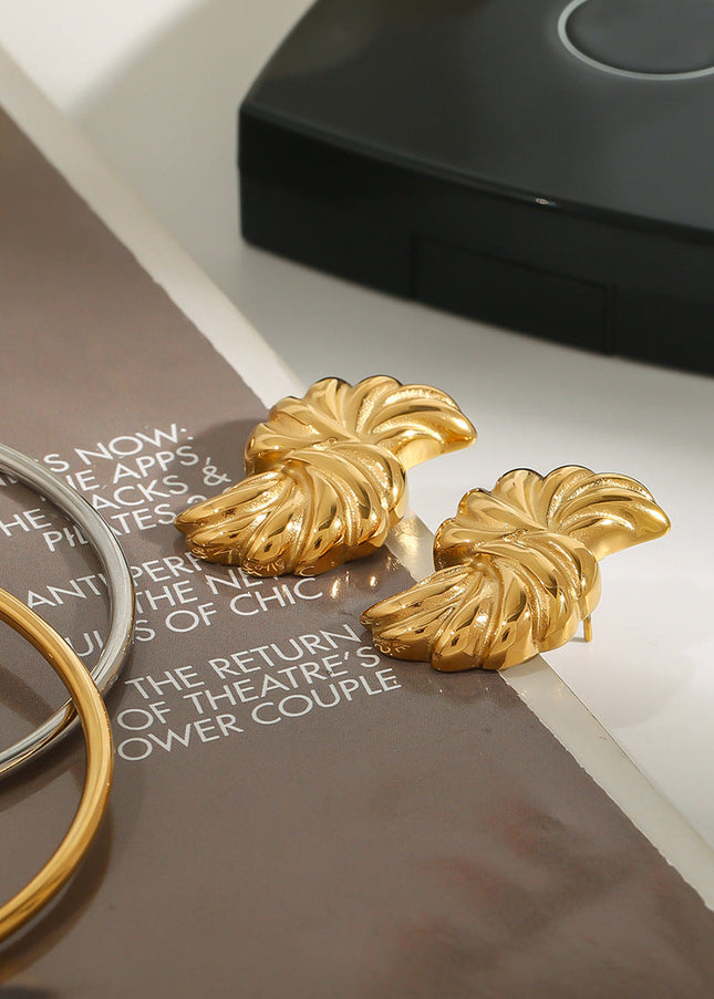 Jieding European and American titanium steel stud earrings luxury earrings retro earrings cross-border stainless steel jewelry