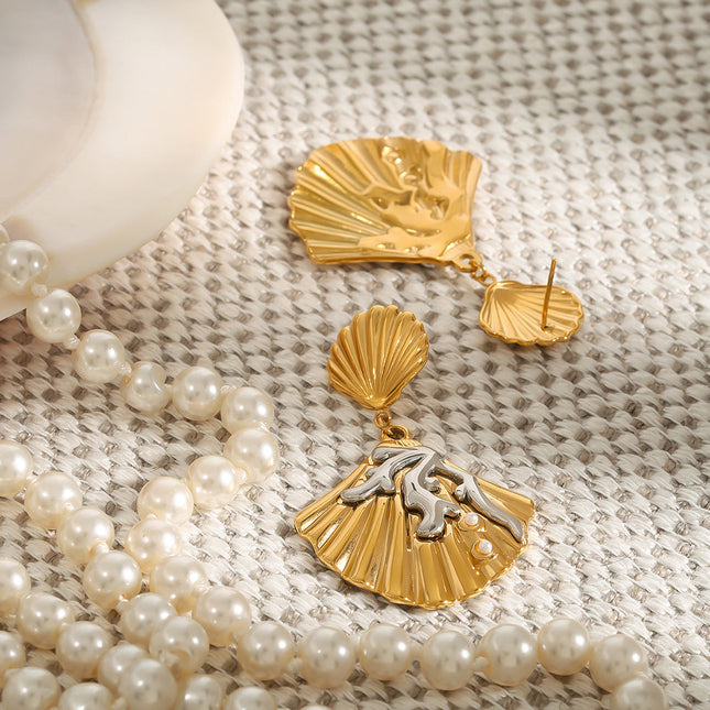 Jieding European and American earrings have a sense of design and a niche stainless steel earrings, light luxury, high-end earrings, and women's titanium steel jewelry cross-border